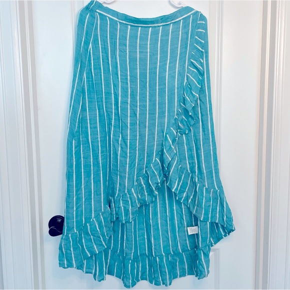 Ruffled Blue Island Asymmetrical Skirt 🏝️ - Picture 2 of 10